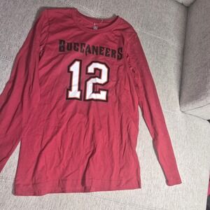 NFL Tampa Bay Buccaneers Tom Brady 12 Youth Long Sleeve T-Shirt Kids lg 14/16